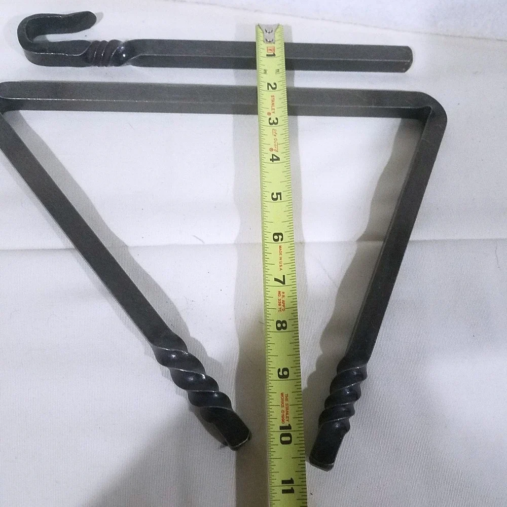 Hand Forged wrought iron dinner call Triangle Striker twisted‎ ranch farm house